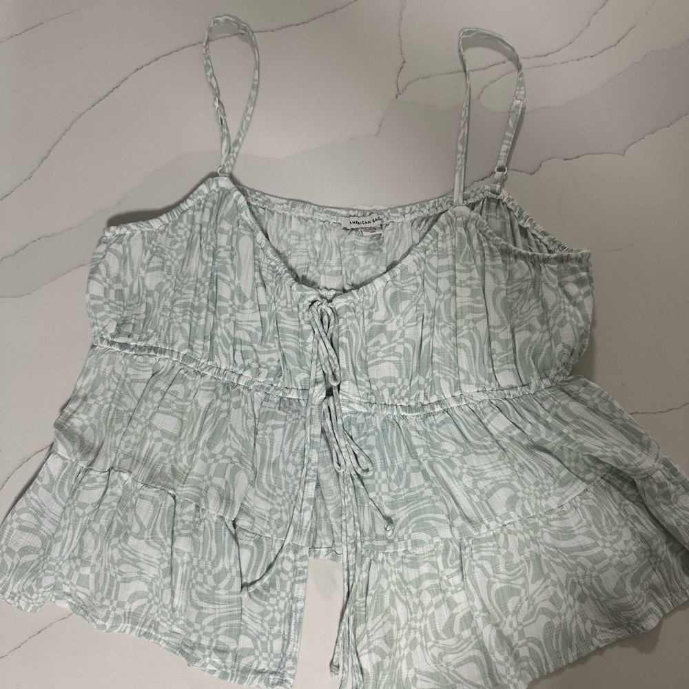 Women's Light Green Patterned Top